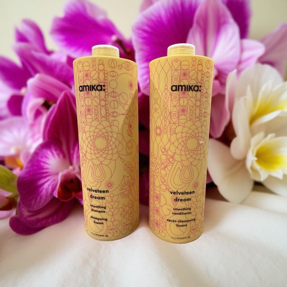 Amika Velveteen Dream Smoothing Shampoo Conditioner 33.8 oz